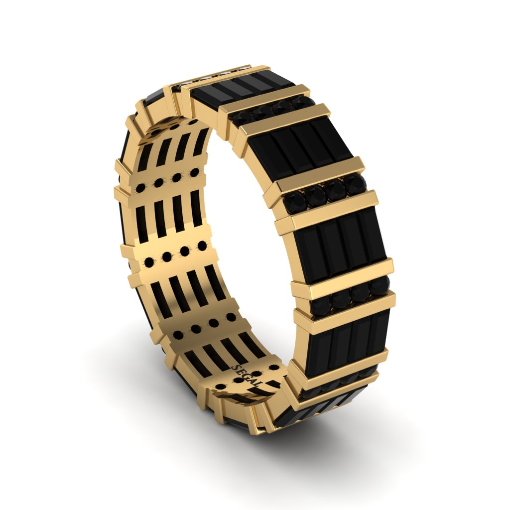Baguette Black Diamond Eternity Wedding Band - Keegan No. 7