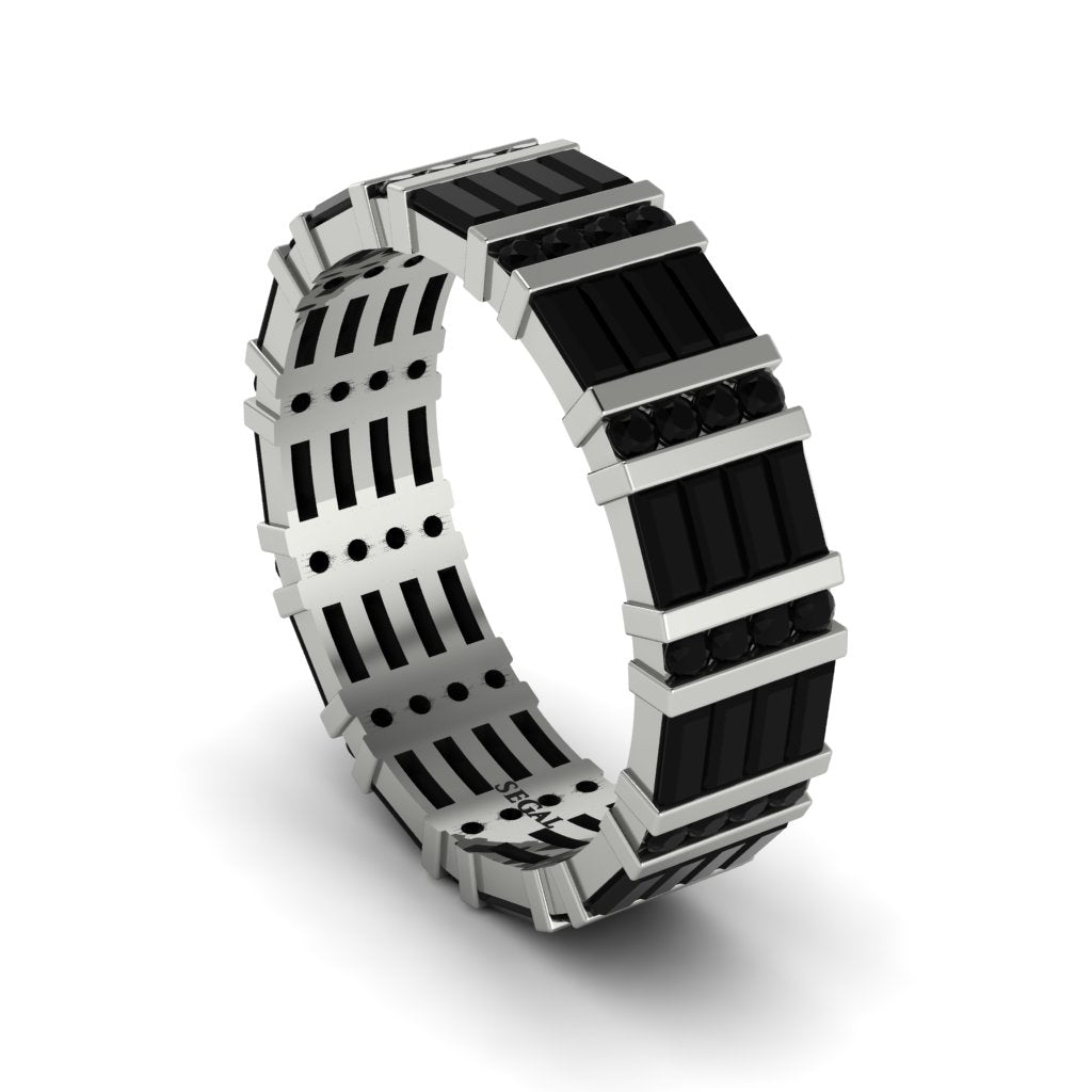 Baguette Black Diamond Eternity Wedding Band - Keegan No. 9