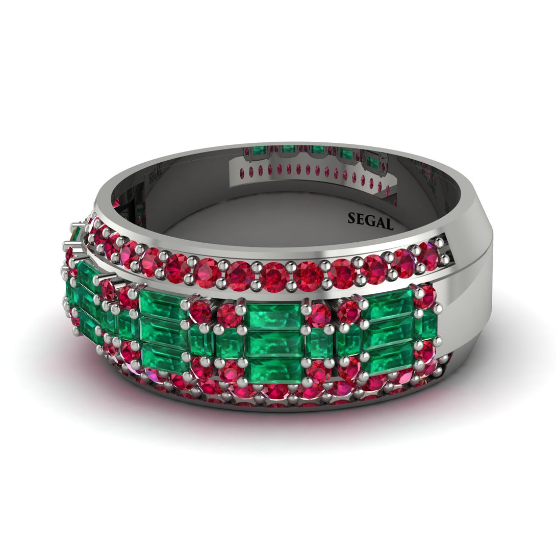 Baguette Emerald Eternity Wedding Band - Billy No. 51