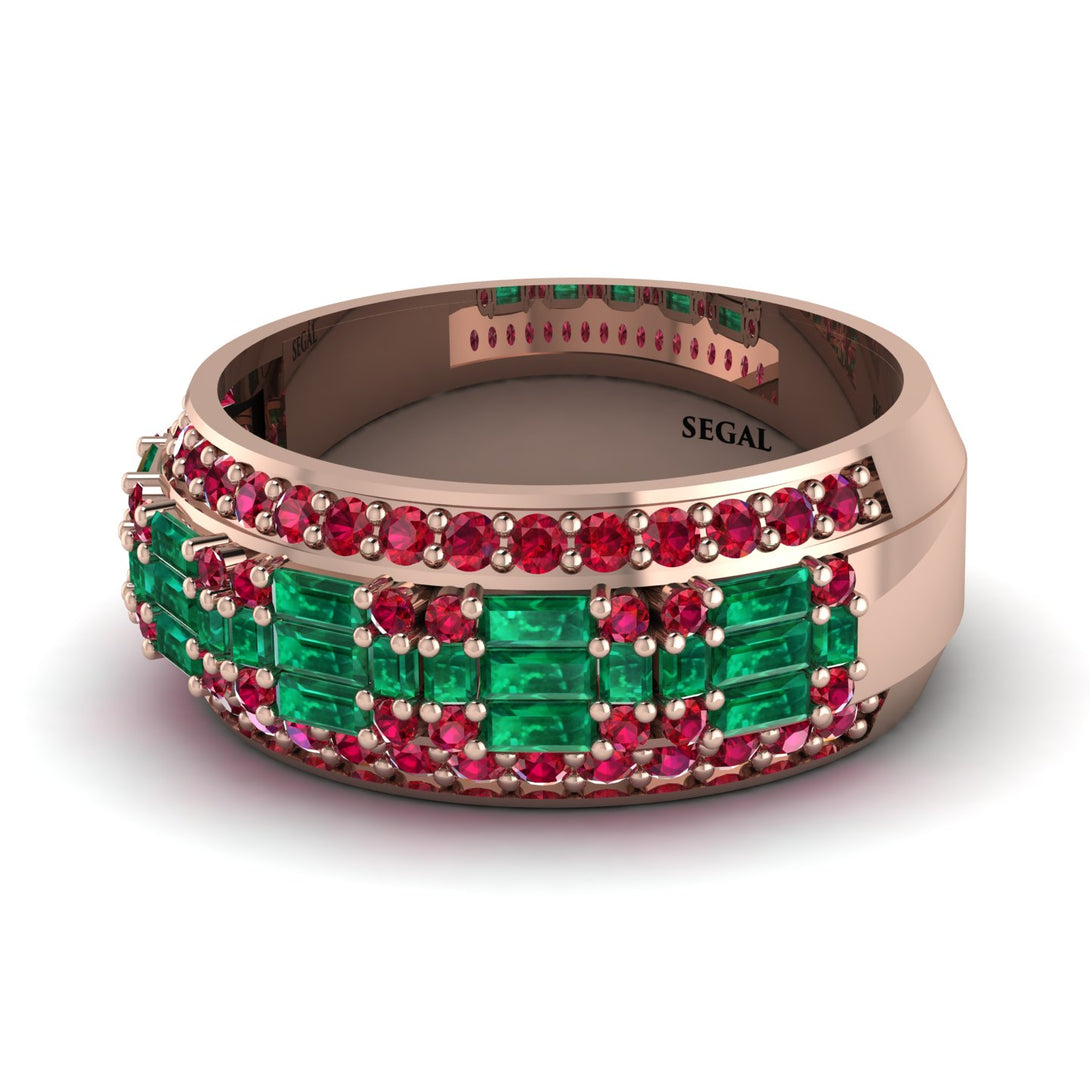 Baguette Emerald Eternity Wedding Band - Billy No. 50
