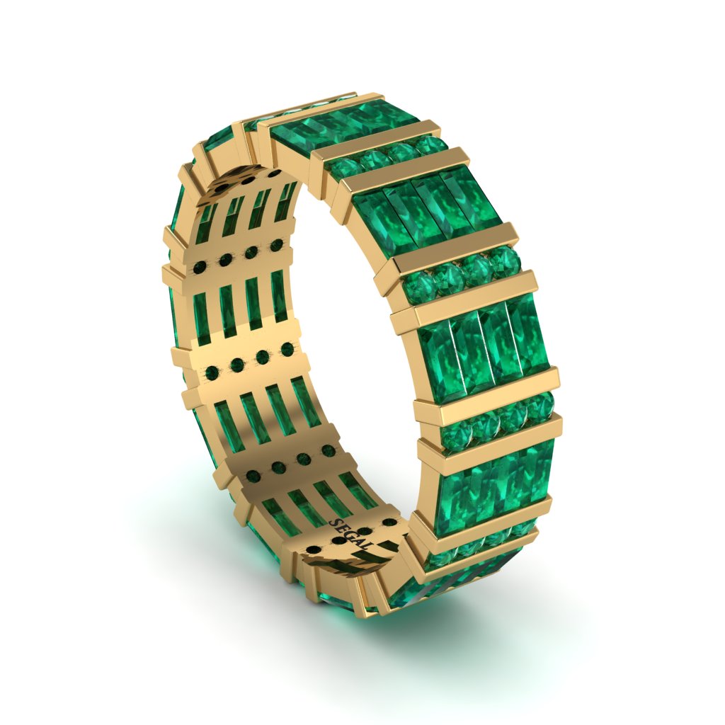 Baguette Emerald Eternity Wedding Band - Keegan No. 4