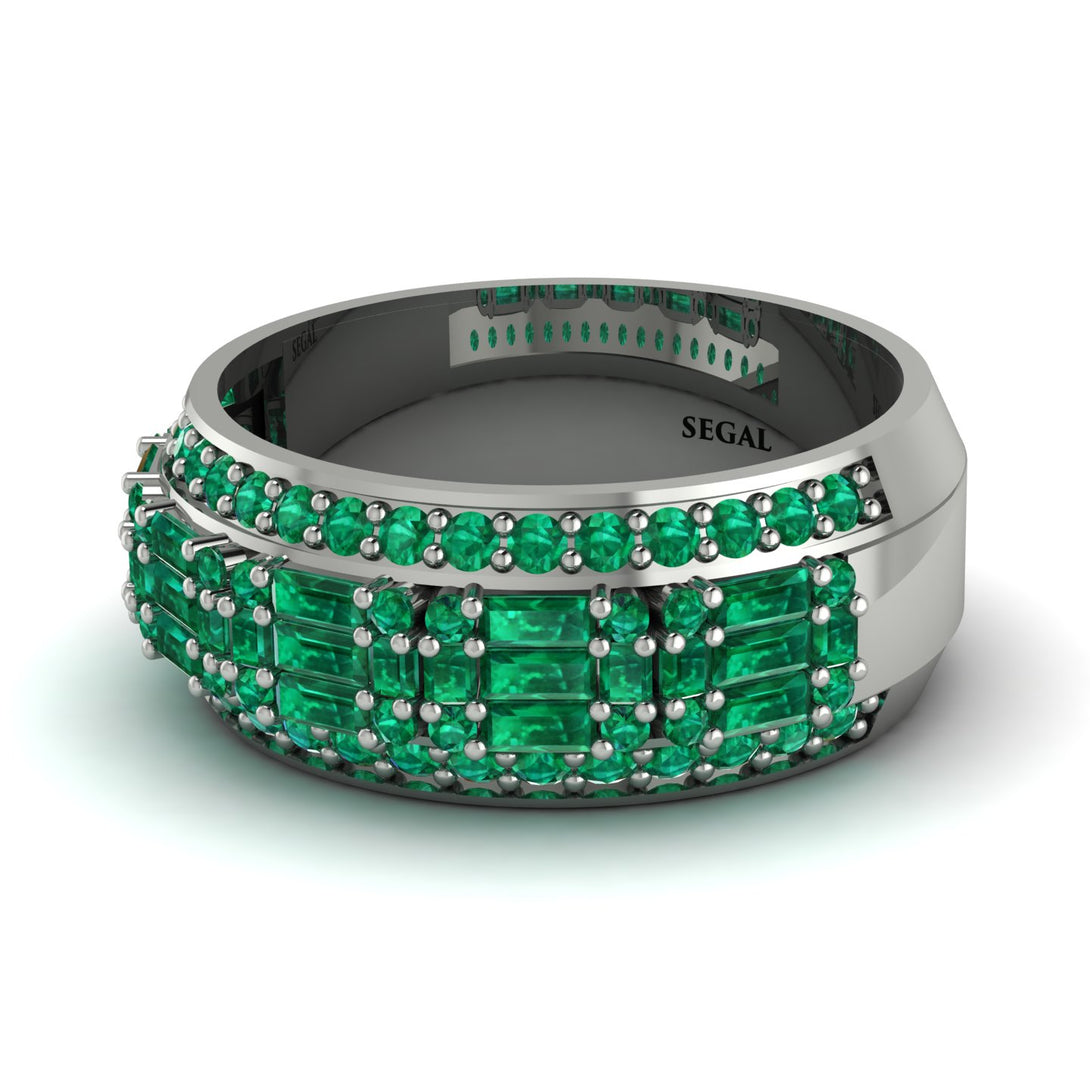 Baguette Emerald Eternity Wedding Band - Billy No. 21