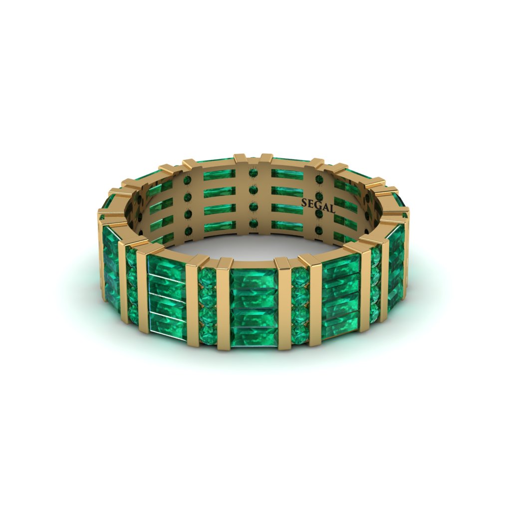 Baguette Emerald Eternity Wedding Band - Keegan No. 4