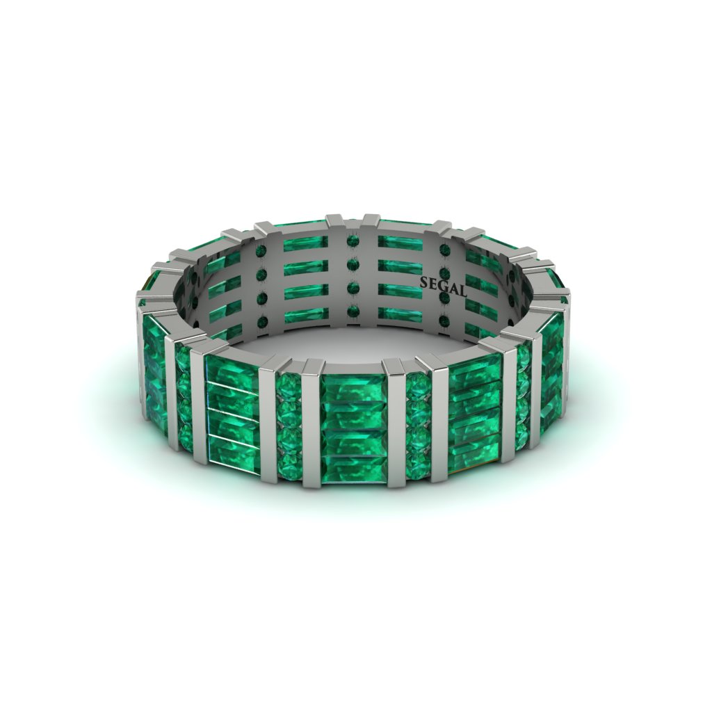 Baguette Emerald Eternity Wedding Band - Keegan No. 6