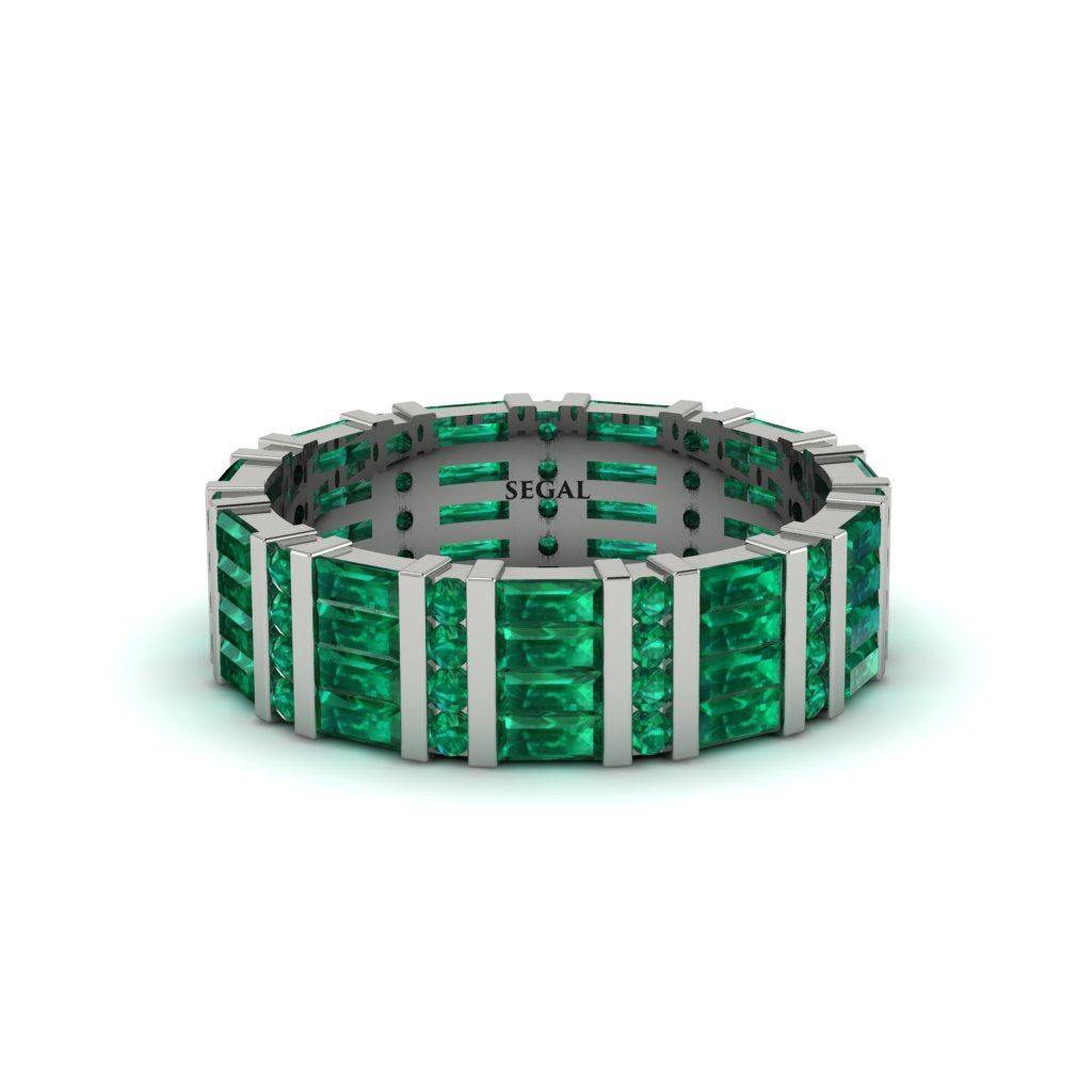 Baguette Emerald Eternity Wedding Band - Keegan No. 6