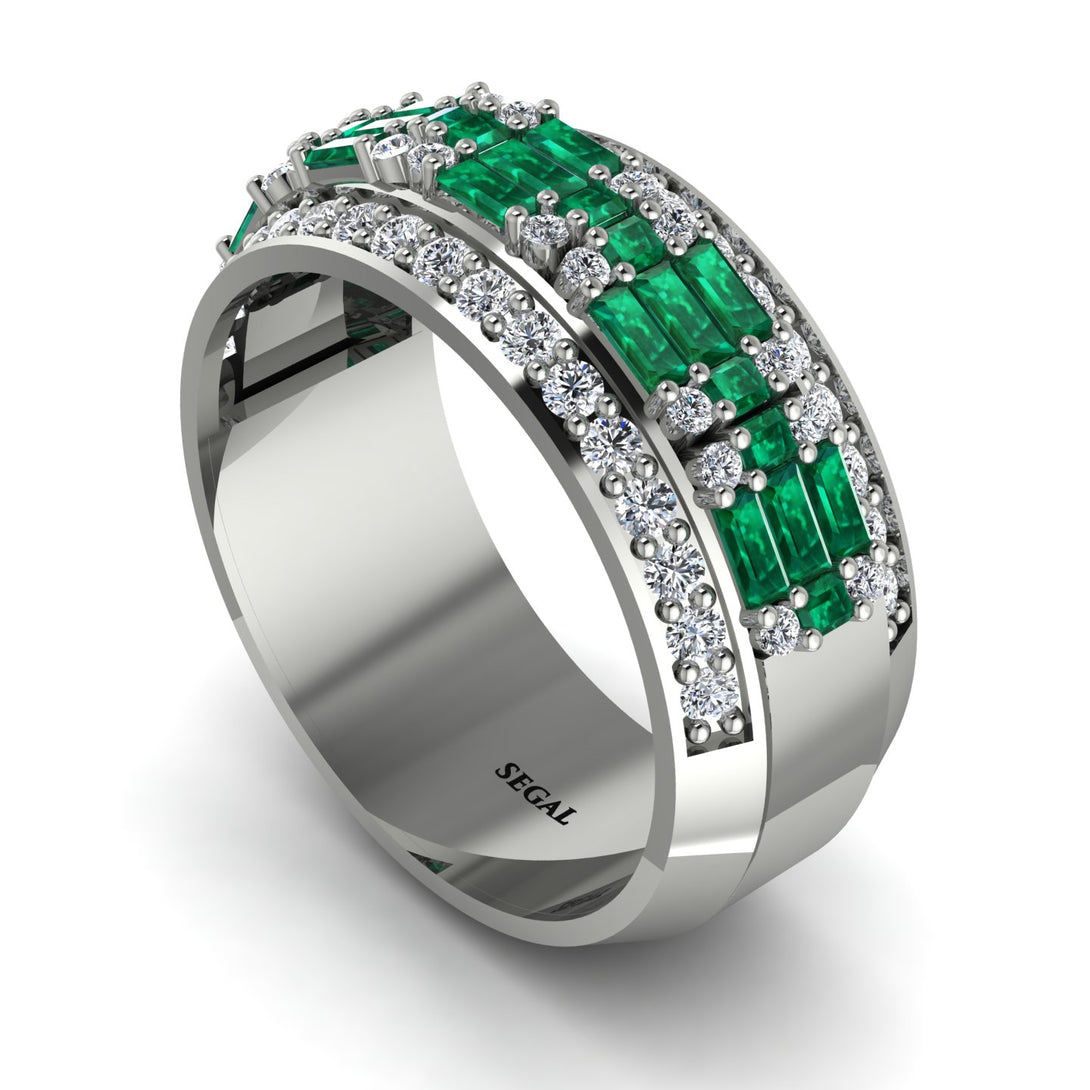Baguette Emerald Eternity Wedding Band - Billy No. 6