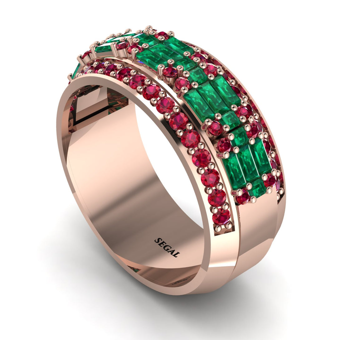 Baguette Emerald Eternity Wedding Band - Billy No. 50