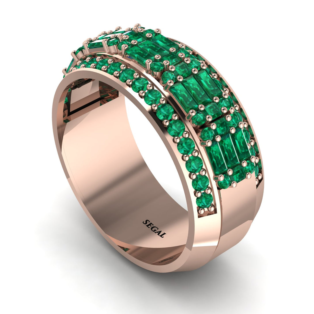 Baguette Emerald Eternity Wedding Band - Billy No. 20