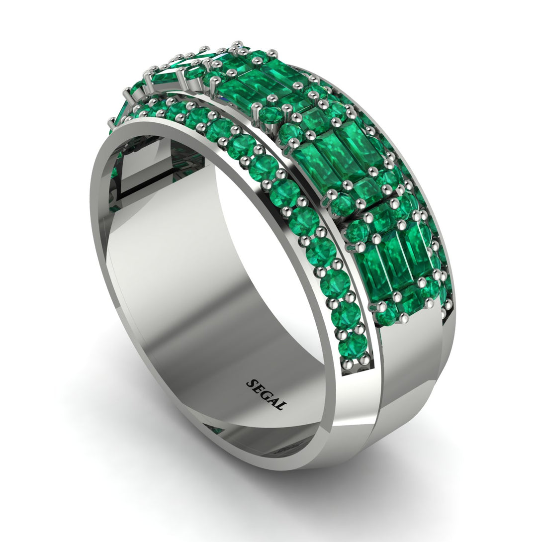 Baguette Emerald Eternity Wedding Band - Billy No. 21