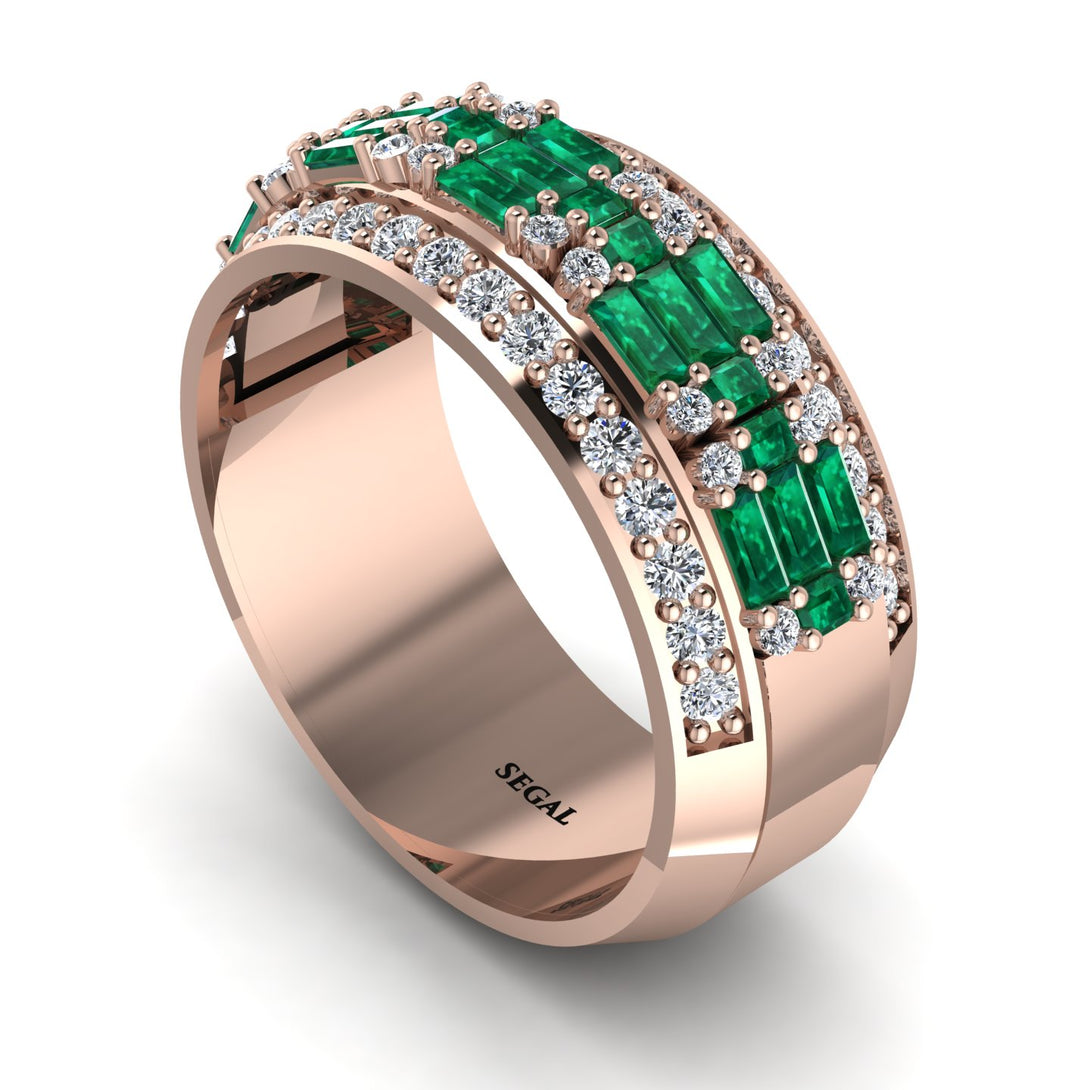 Baguette Emerald Eternity Wedding Band - Billy No. 5