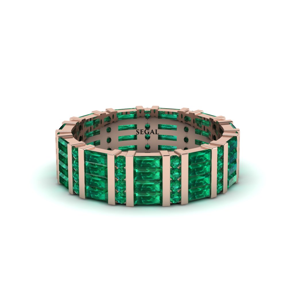 Baguette Emerald Eternity Wedding Band - Keegan No. 5