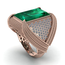 Baguette Emerald Majestic Men's Fashion Ring - Flynn No. 5 image 1