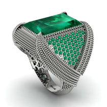 Baguette Emerald Majestic Men's Fashion Ring - Flynn No. 21 image 1