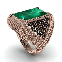 Baguette Emerald Majestic Men's Fashion Ring - Flynn No. 35 image 1