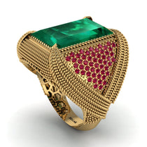 Baguette Emerald Majestic Men's Fashion Ring - Flynn No. 49 image 1