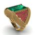 Baguette Emerald Majestic Men's Fashion Ring - Flynn No. 49 image 1