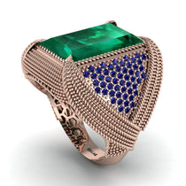 Baguette Emerald Majestic Men's Fashion Ring - Flynn No. 65 image 1