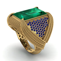 Baguette Emerald Majestic Men's Fashion Ring - Flynn No. 64 image 1