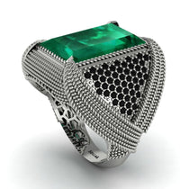 Baguette Emerald Majestic Men's Fashion Ring - Flynn No. 36 image 1