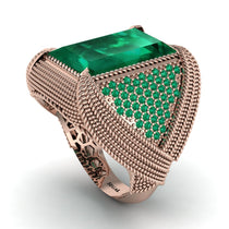 Baguette Emerald Majestic Men's Fashion Ring - Flynn No. 20 image 1