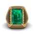 Baguette Emerald Majestic Men's Fashion Ring - Flynn No. 34 image 2