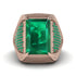 Baguette Emerald Majestic Men's Fashion Ring - Flynn No. 20
