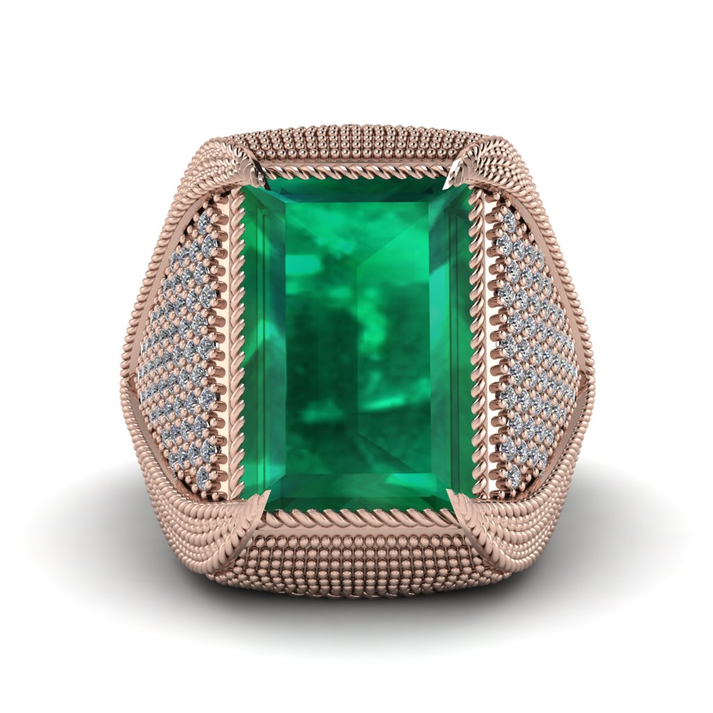 Baguette Emerald Majestic Men's Fashion Ring - Flynn No. 5