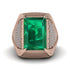 Baguette Emerald Majestic Men's Fashion Ring - Flynn No. 5 image 2