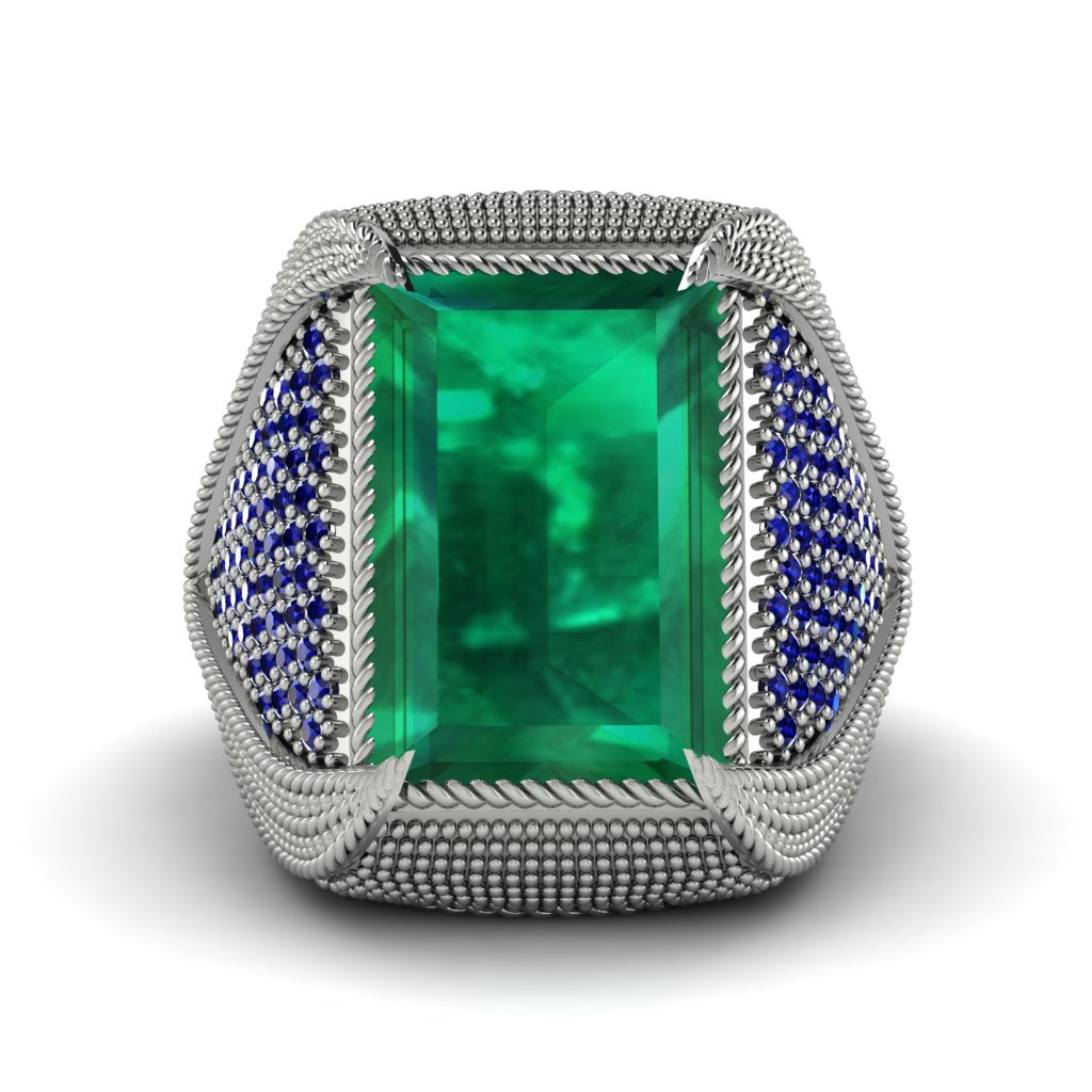 Baguette Emerald Majestic Men's Fashion Ring - Flynn No. 66