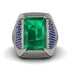 Baguette Emerald Majestic Men's Fashion Ring - Flynn No. 66 image 2