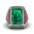 Baguette Emerald Majestic Men's Fashion Ring - Flynn No. 51 image 2