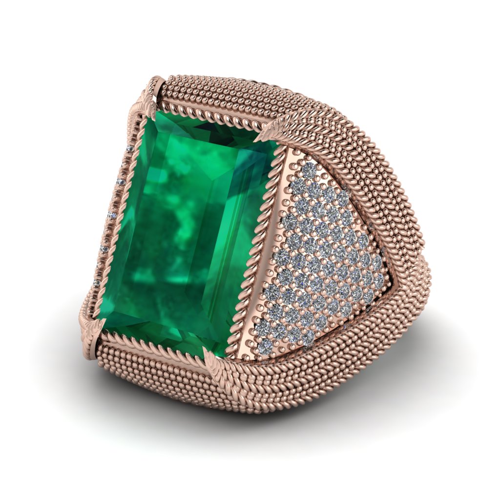 Baguette Emerald Majestic Men's Fashion Ring - Flynn No. 5