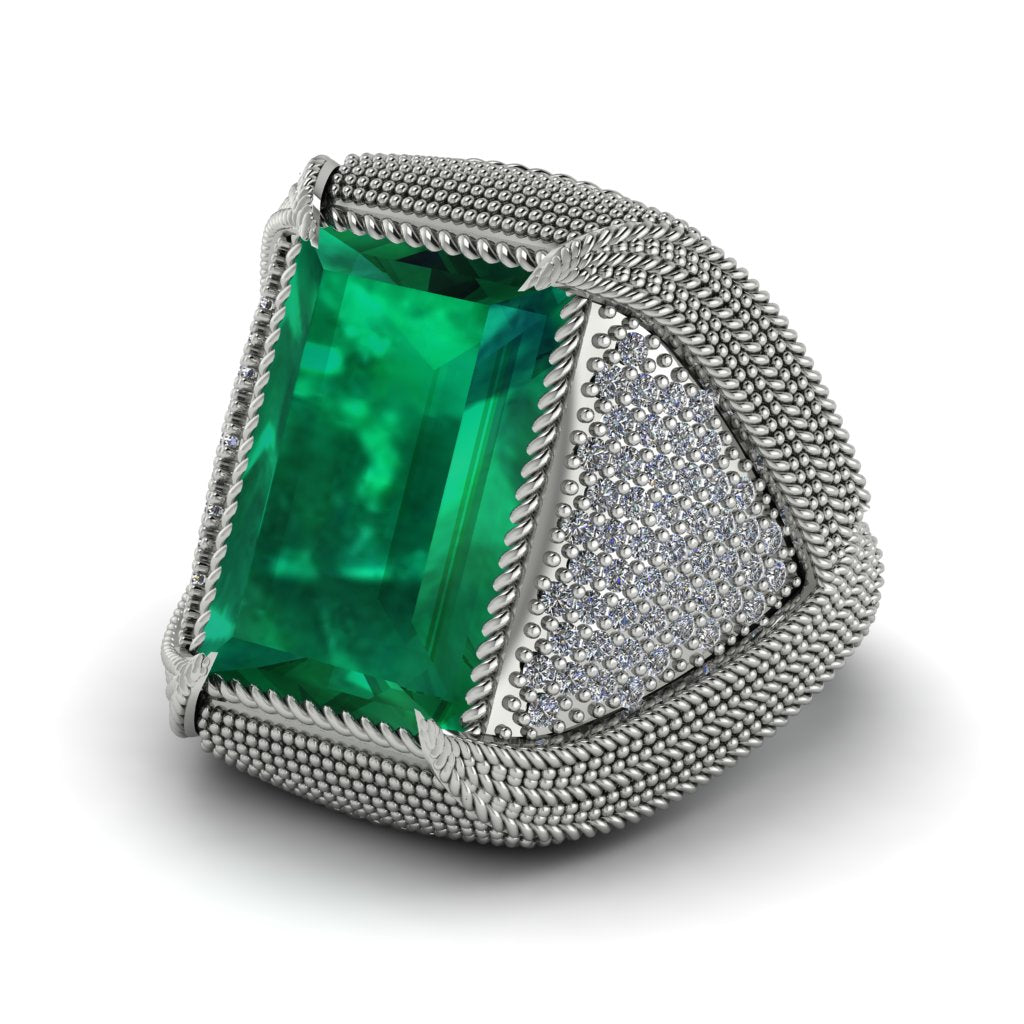 Baguette Emerald Majestic Men's Fashion Ring - Flynn No. 6