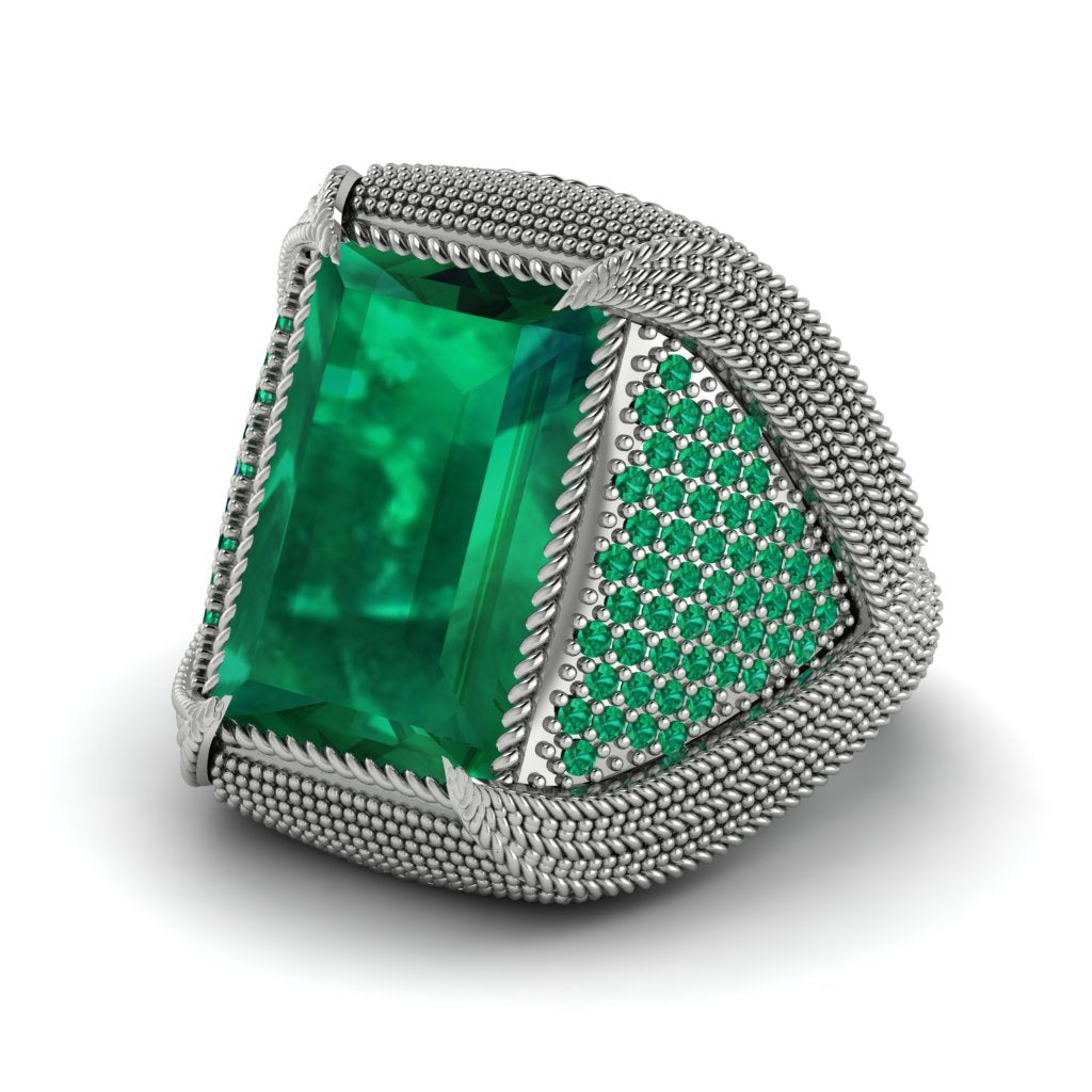 Baguette Emerald Majestic Men's Fashion Ring - Flynn No. 21