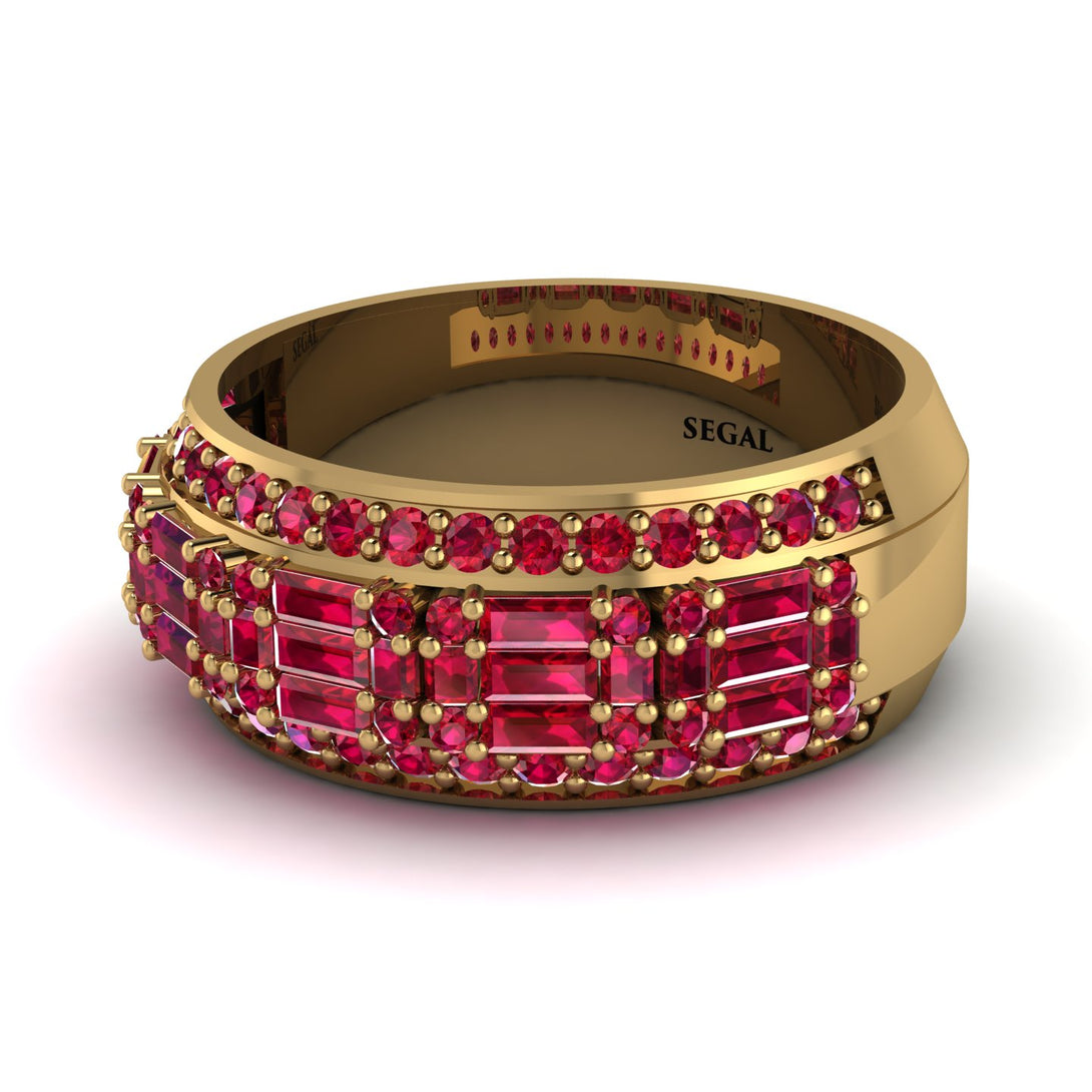 Baguette Ruby Eternity Wedding Band - Billy No. 55
