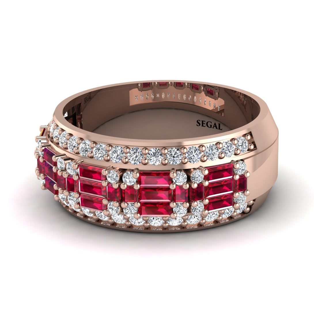 Baguette Ruby Eternity Wedding Band - Billy No. 11