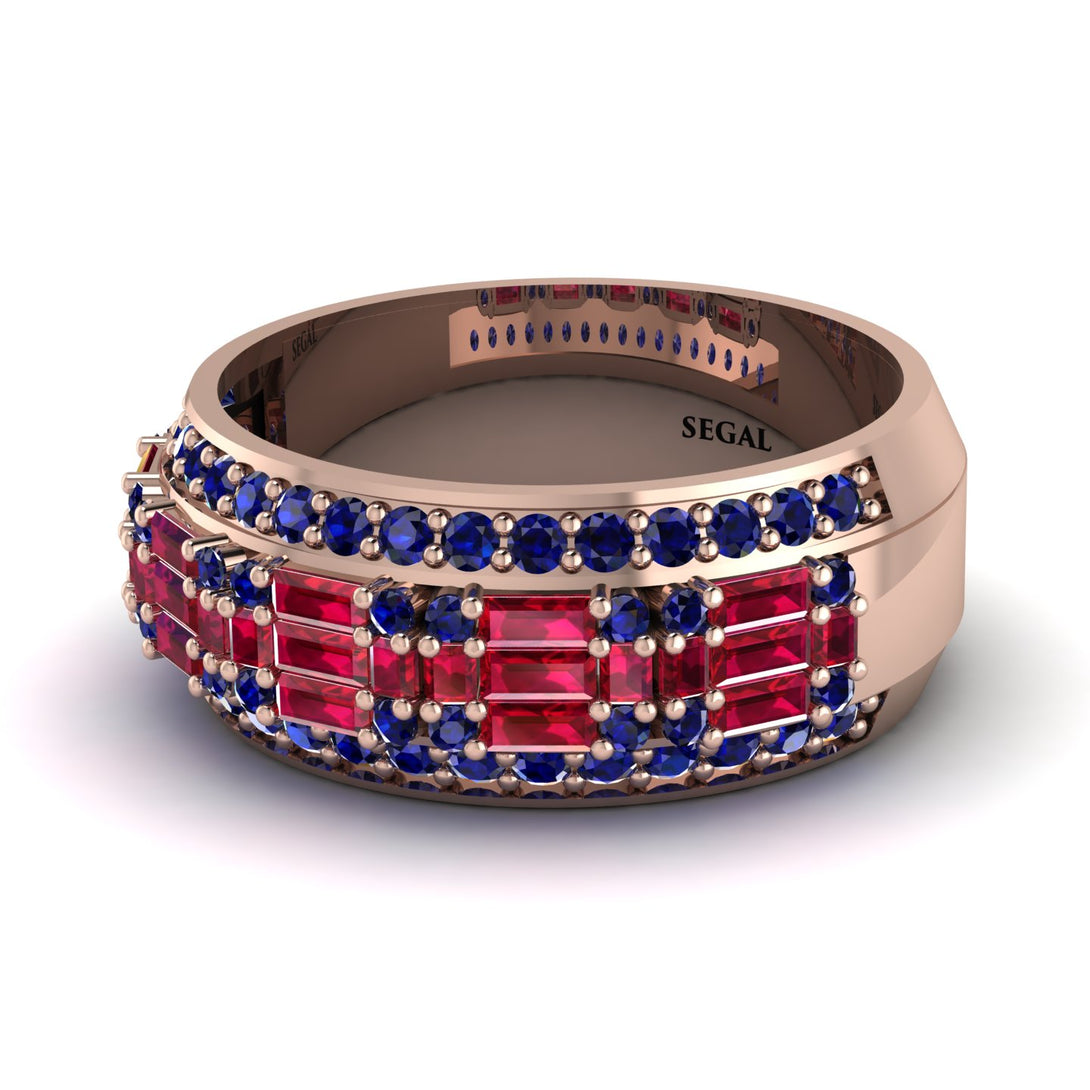 Baguette Ruby Eternity Wedding Band - Billy No. 71