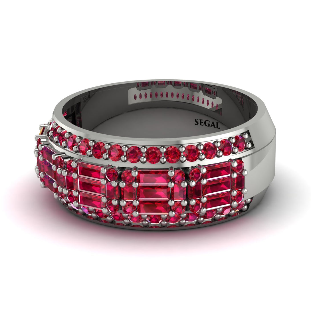 Baguette Ruby Eternity Wedding Band - Billy No. 57
