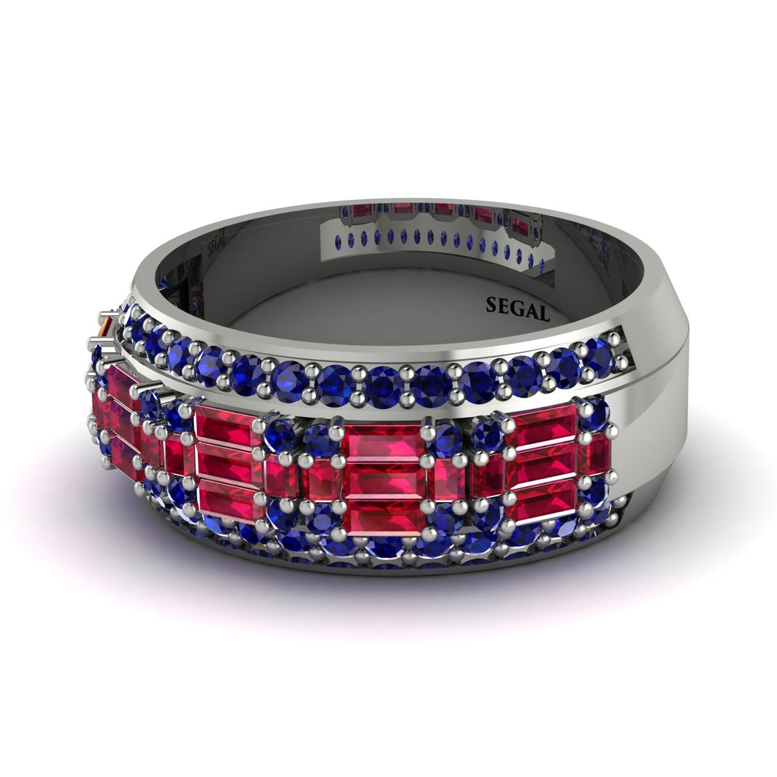 Baguette Ruby Eternity Wedding Band - Billy No. 72