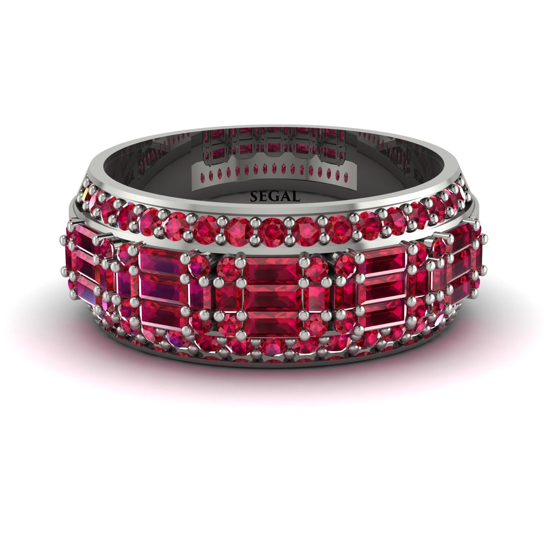 Baguette Ruby Eternity Wedding Band - Billy No. 57
