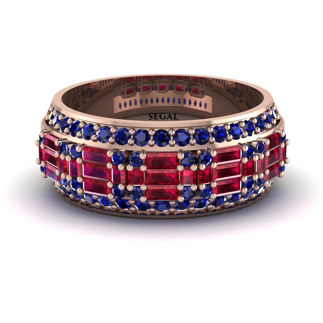 Baguette Ruby Eternity Wedding Band - Billy No. 71