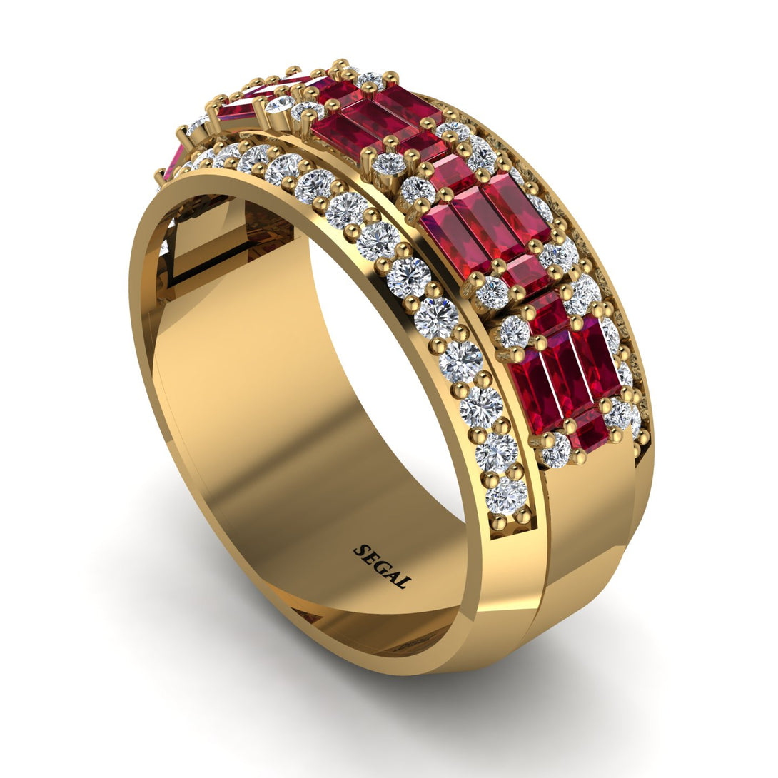 Baguette Ruby Eternity Wedding Band - Billy No. 10