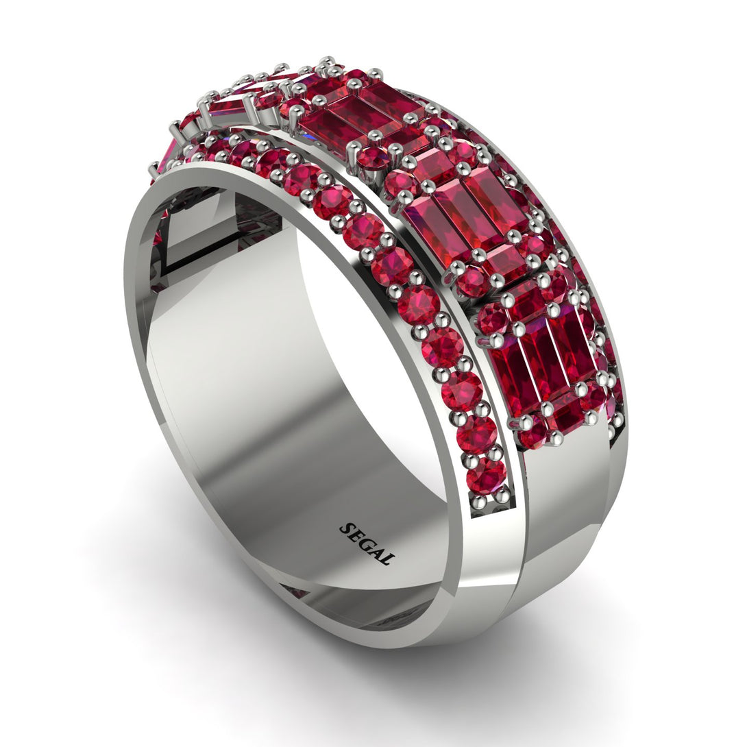 Baguette Ruby Eternity Wedding Band - Billy No. 57