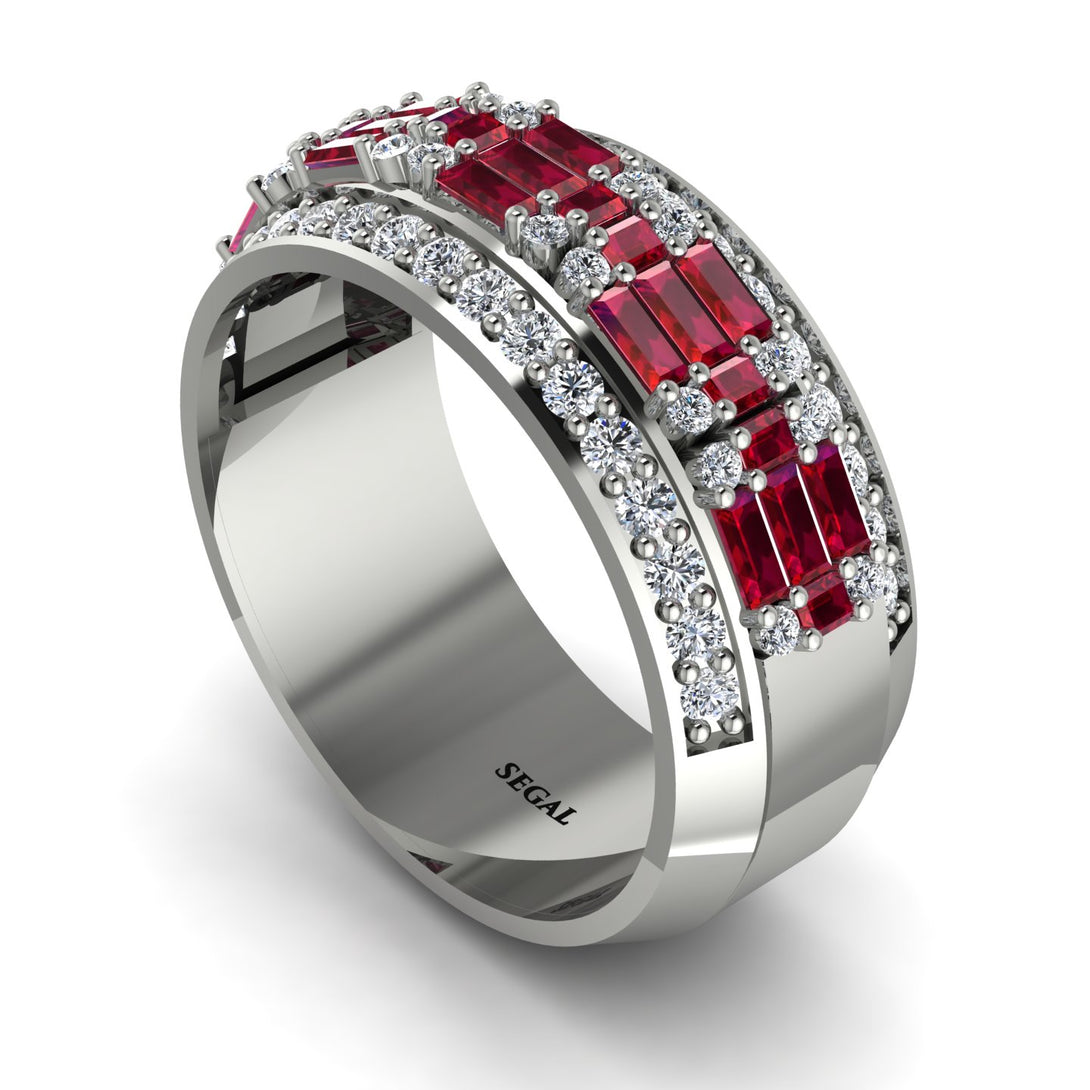 Baguette Ruby Eternity Wedding Band - Billy No. 12