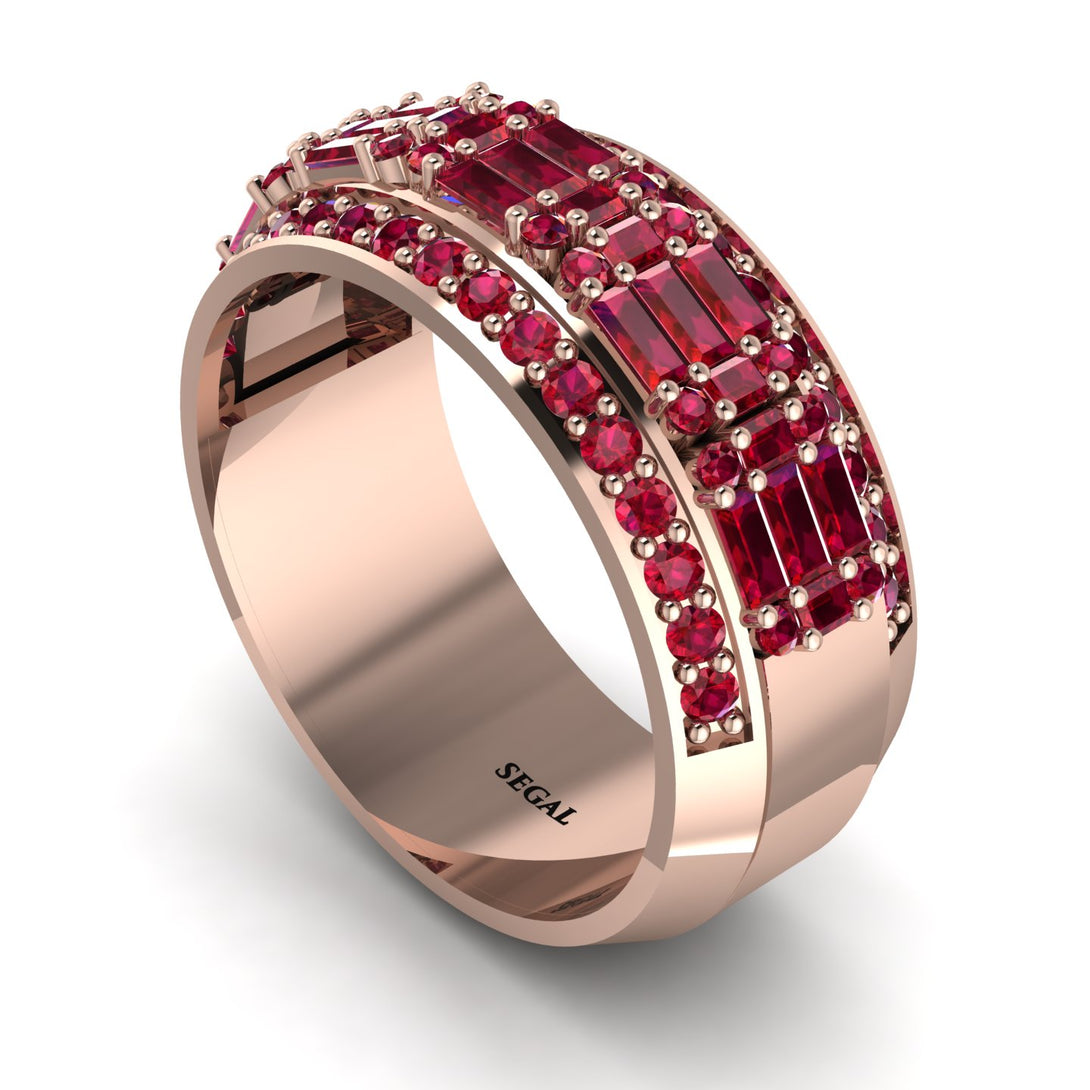 Baguette Ruby Eternity Wedding Band - Billy No. 56