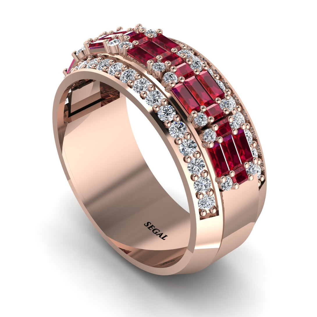 Baguette Ruby Eternity Wedding Band - Billy No. 11
