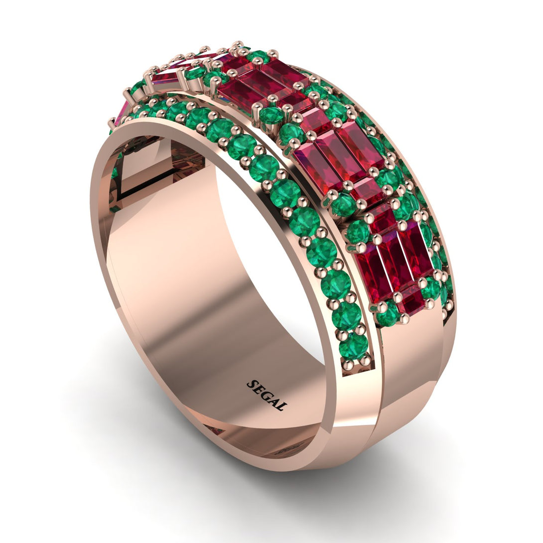 Baguette Ruby Eternity Wedding Band - Billy No. 26