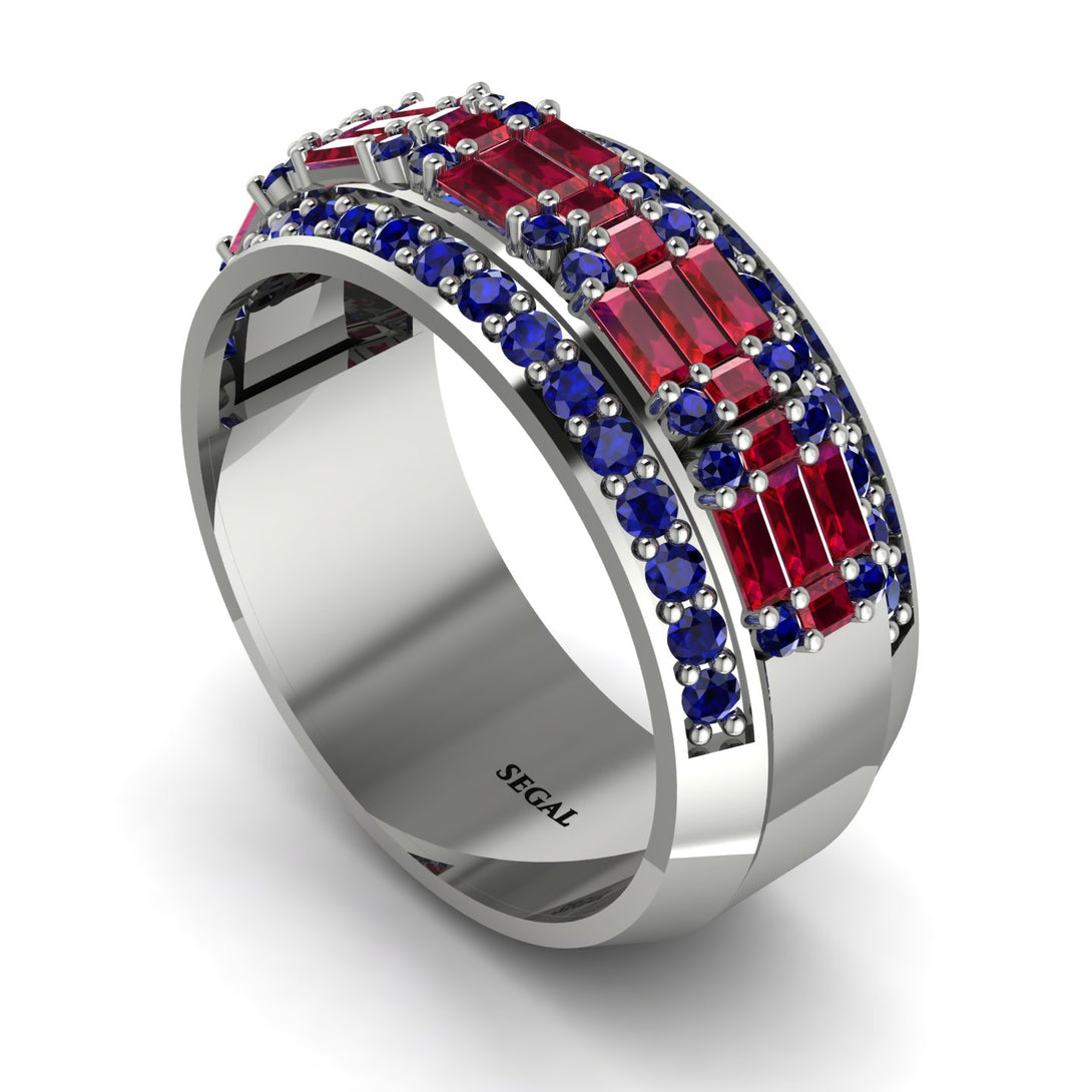 Baguette Ruby Eternity Wedding Band - Billy No. 72