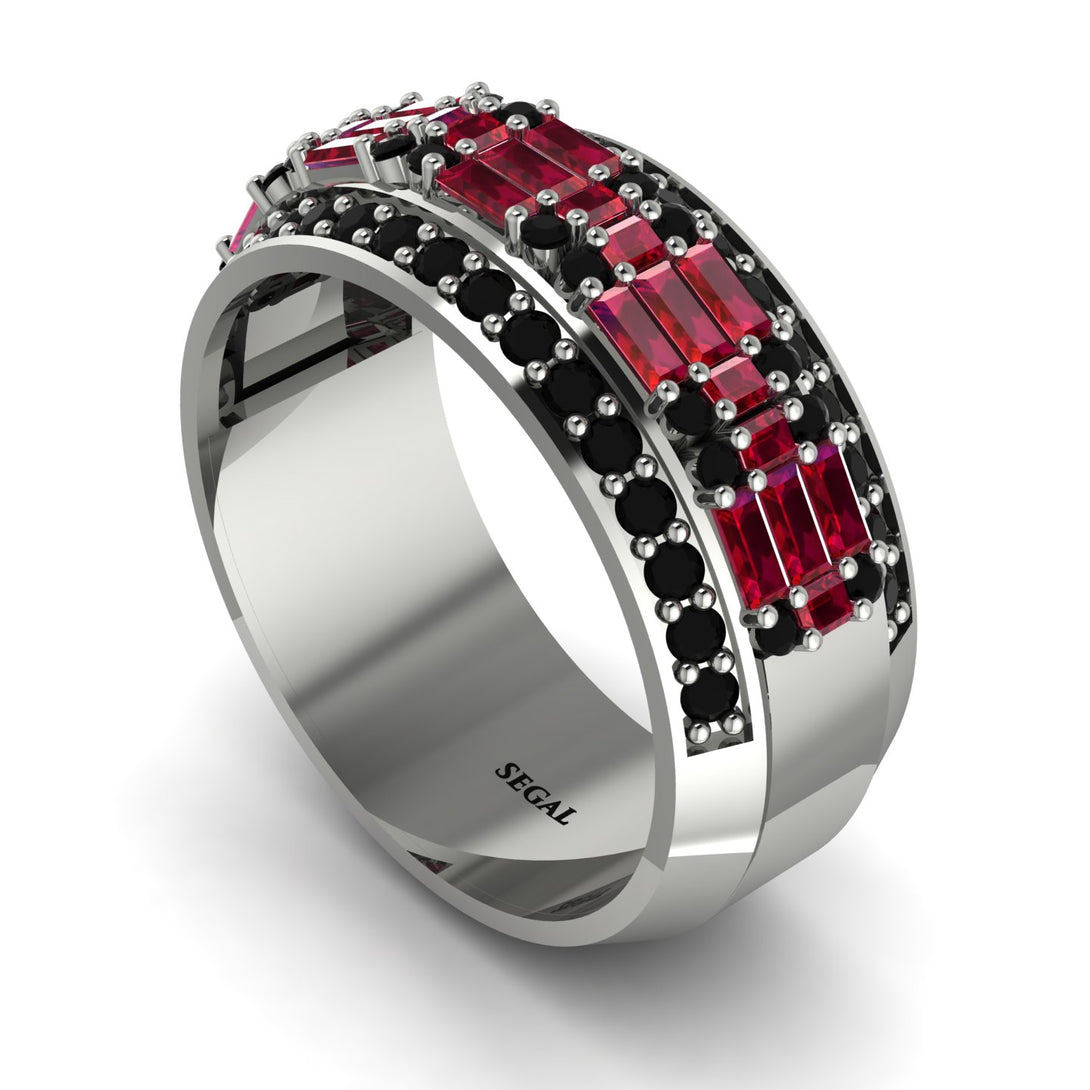 Baguette Ruby Eternity Wedding Band - Billy No. 42
