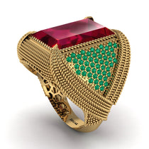 Baguette Ruby Majestic Men's Fashion Ring - Flynn No. 25 image 1
